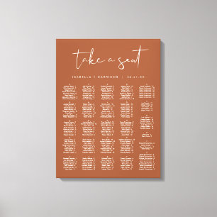 CORIANDER Terracotta Boho Alphabetische Sitzplätze Leinwanddruck