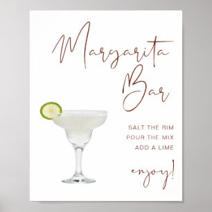 CORIANDER Terracotta Boho Margarita Bar Sign Poster