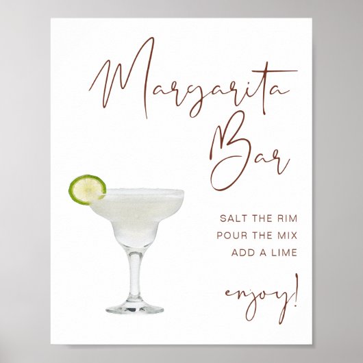 CORIANDER Terracotta Boho Margarita Bar Sign Poster (Vorne)