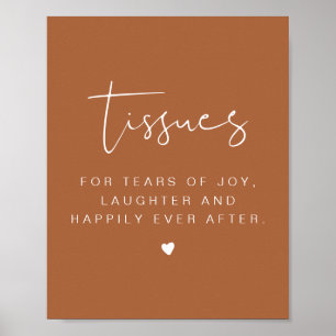 CORIANDER Terracotta Boho Tissues Wedding Sign Poster