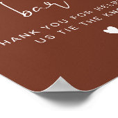 CORIANDER Terracotta Boho Wedding Pretzel Bar Sign Poster (Ecke)