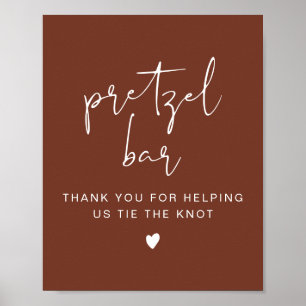 CORIANDER Terracotta Boho Wedding Pretzel Bar Sign Poster