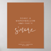 CORIANDER Terracotta Boho Wedding S'mores Bar Sign Poster (Vorne)