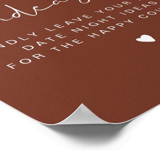 CORIANDER Terracotta Date Night Card Poster (Ecke)