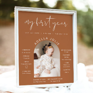 CORIANDER Terracotta Foto Erstes Jahr Meilenstein Poster