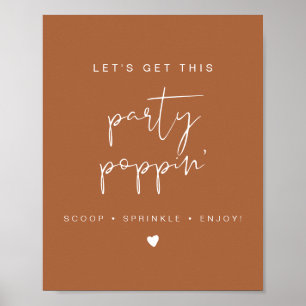 CORIANDER Terracotta Popcorn Bar Wedding Sign Poster