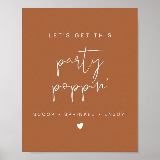 CORIANDER Terracotta Popcorn Bar Wedding Sign Poster (Vorne)