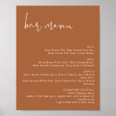 CORIANDER Terracotta Wedding Bar Menu Poster (Vorne)