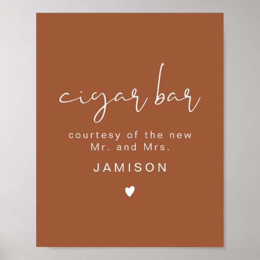 CORIANDER Terracotta Wedding Cigar Bar Poster (Vorne)