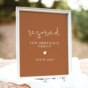 CORIANDER Terracotta Wedding Reservierung Seating Poster