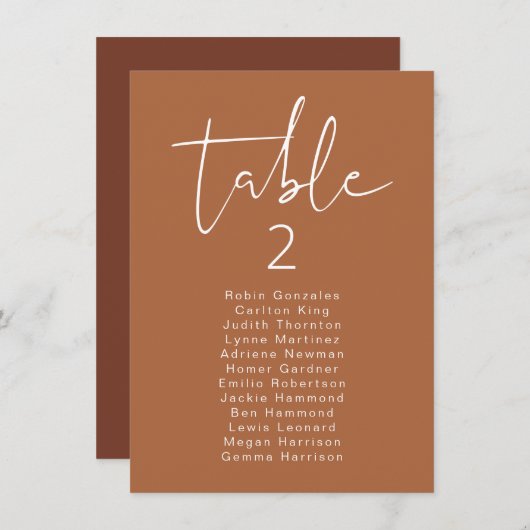 CORIANDER Vertikale moderne Boho Tischkarte Einladung (Vorne/Hinten)