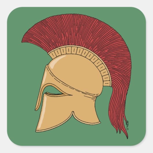 Corinthian Helmet Quadratischer Aufkleber (Vorderseite)