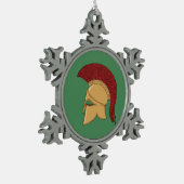 Corinthian Helmet Schneeflocken Zinn-Ornament (Links)