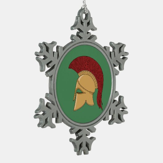 Corinthian Helmet Schneeflocken Zinn-Ornament (Links)