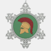 Corinthian Helmet Schneeflocken Zinn-Ornament (Vorderseite)