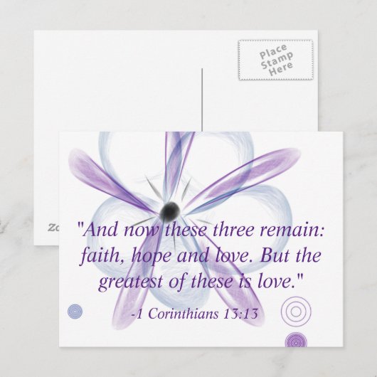 Corinthians Bible Verse Blume Postkarten (Vorne/Hinten)