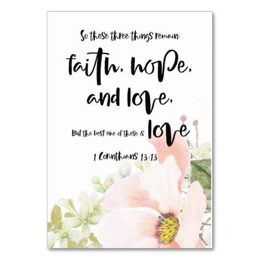 Corinthians Bible Verse Card Tischnummer (Vorderseite)