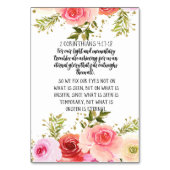 Corinthians Bible Verse Card Tischnummer (Vorderseite)