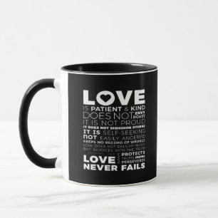 Corinthians Liebe ist geduldig und freundlich, sie Tasse