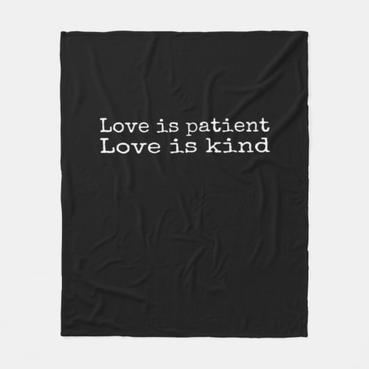 Corinthians Love Is Patient Love Is Kind Scripture Fleecedecke (Vorderseite)