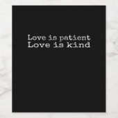Corinthians Love Is Patient Love Is Kind Scripture Weinetikett (Einzelnes Label)
