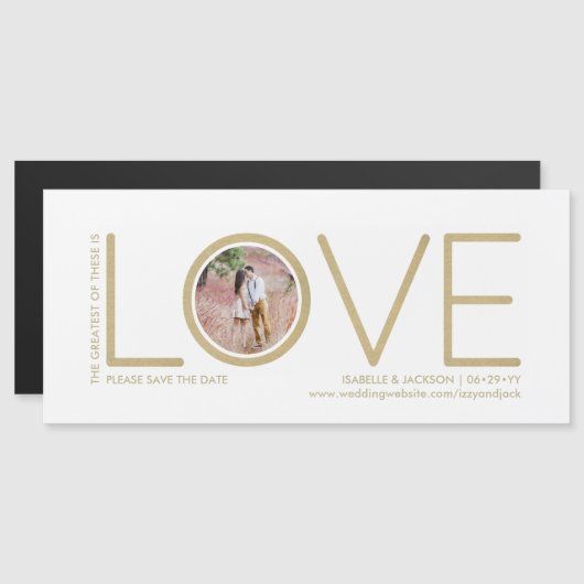 Corinthians Verse Liebe Foto Hochzeit Speichern Si Magneteinladung (Vorne/Hinten)