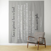 Corinthians Verse, Liebe ist Patient (B&W auf grau Wandteppich (Beispiel)