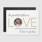 Corinthians Zitat Liebe Foto Hochzeit Speichern Si Magneteinladung (Vorne/Hinten)