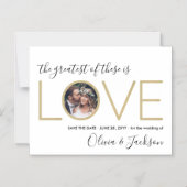 Corinthians Zitat Liebe Foto Hochzeit Speichern Si Magneteinladung (Vorderseite)