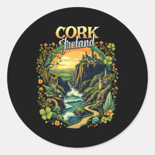 Cork Ireland Vacation Trip Travel Irish Souvenir Runder Aufkleber