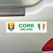 Cork Ireland Wappen und Irish Flag Autoaufkleber (Auf Auto)