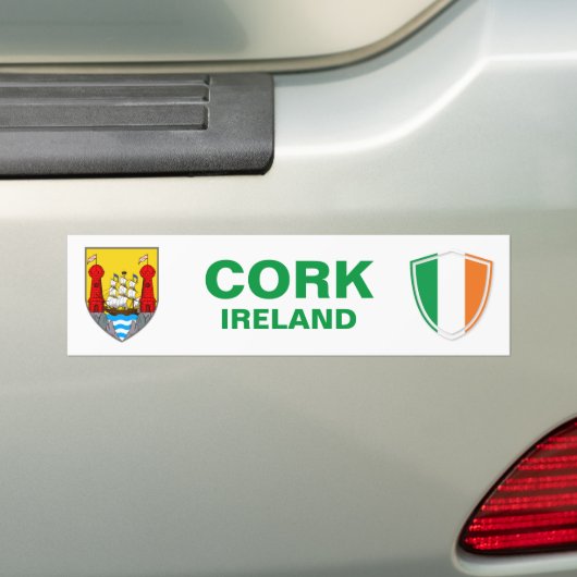 Cork Ireland Wappen und Irish Flag Autoaufkleber (Auf Auto)
