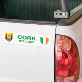 Cork Ireland Wappen und Irish Flag Autoaufkleber