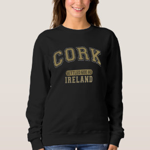 Cork Irland Besiedelt 600 n. Chr. Vintage Gebogen Sweatshirt