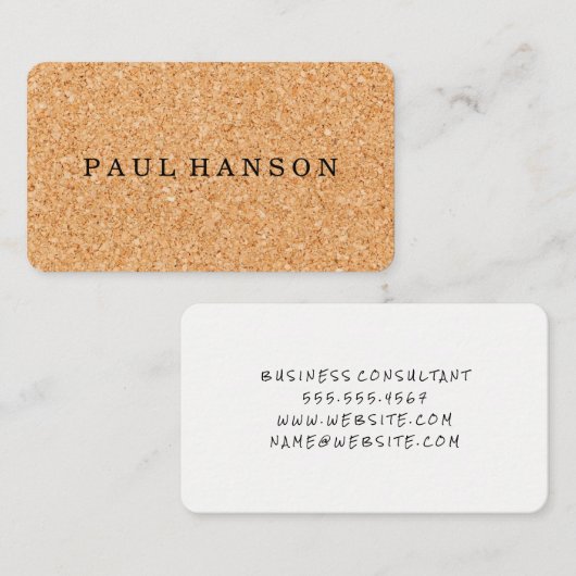 Cork Print Visitenkarte (Vorne/Hinten)