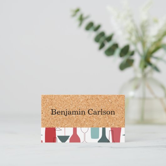 Cork Print | Weinflaschen Visitenkarte (Stehend Vorderseite)