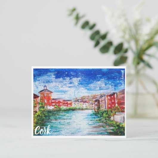 Cork, River Lee Anstrich Postkarte (Stehend Vorderseite)
