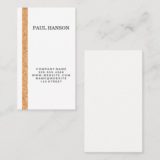 Cork Striped Accent Visitenkarte (Vorne/Hinten)