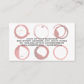 Cork Texture | Roter Wein Flasche Logo | Weinberge Visitenkarte (Rückseite)