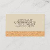 Cork Texture | Weinglas und Flasche mit Trauben Visitenkarte (Rückseite)