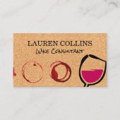 Cork Texture | Weinglas und -steine Visitenkarte (Vorderseite)