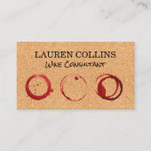 Cork Texture | Weingläser Visitenkarte (Vorderseite)