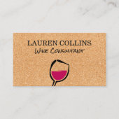 Cork Texture | Wine Glass Visitenkarte (Vorderseite)