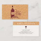 Cork und Wein Flasche Vino Visitenkarte (Vorne/Hinten)