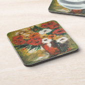 Cork Untersetzer Set Ann Hayes Red Blume Mixed (Linke Seite)