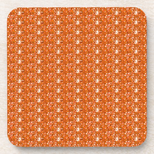 Cork Untersetzer Set Orange Glitzer (Vorderseite)