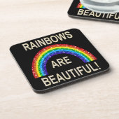Cork Untersetzer Set Rainbows sind schöne Glitzer (Linke Seite)