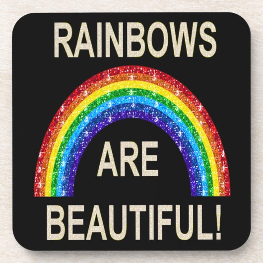 Cork Untersetzer Set Rainbows sind schöne Glitzer (Vorderseite)