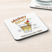 CORK UNTERSETZER SET, WHISKEY SOUR COCKTAIL RECIPE (Linke Seite)