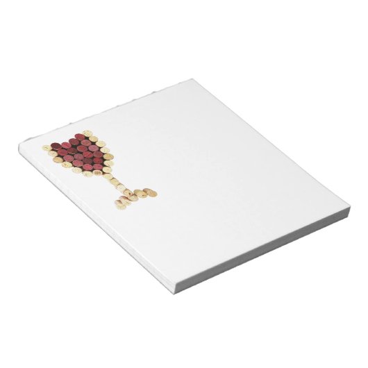 Cork Wine Glass Notepad Notizblock (angewinkelt)